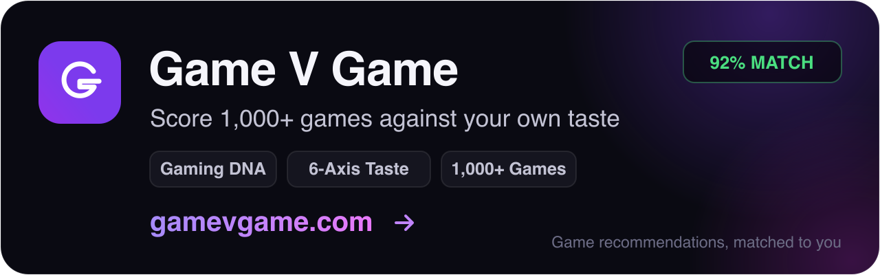 Game V Game — personalized game recommendations